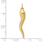 FJC Finejewelers 10 kt Yellow Gold Italian Horn Charm 30 x 5 mm