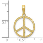 FJC Finejewelers 10 kt Yellow Gold Textured Peace Sign Charm 20 x 15 mm