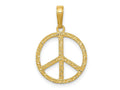 FJC Finejewelers 10 kt Yellow Gold Textured Peace Sign Charm 20 x 15 mm