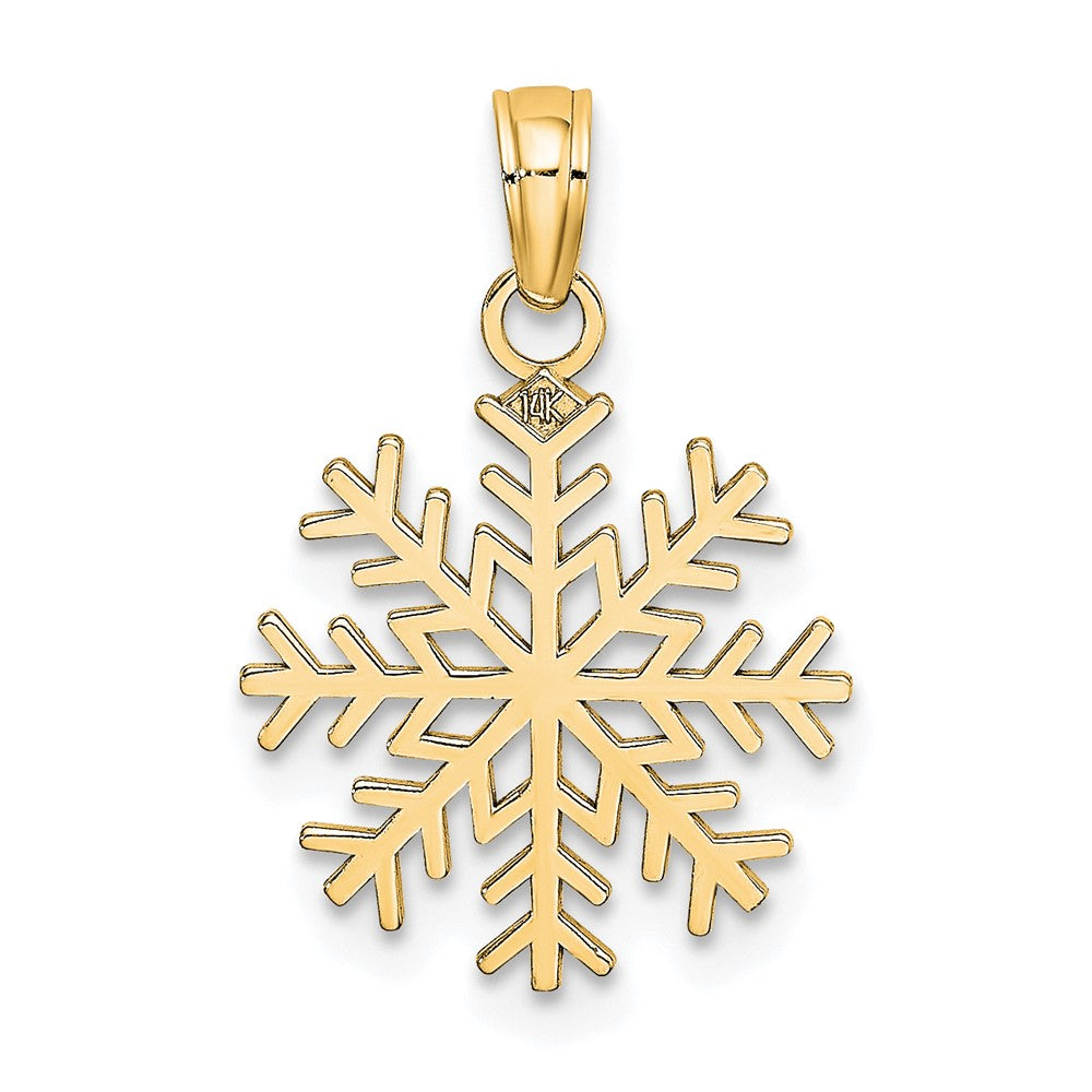 FJC Finejewelers 10 kt Yellow Gold Snowflake Charm 20 x 14 mm