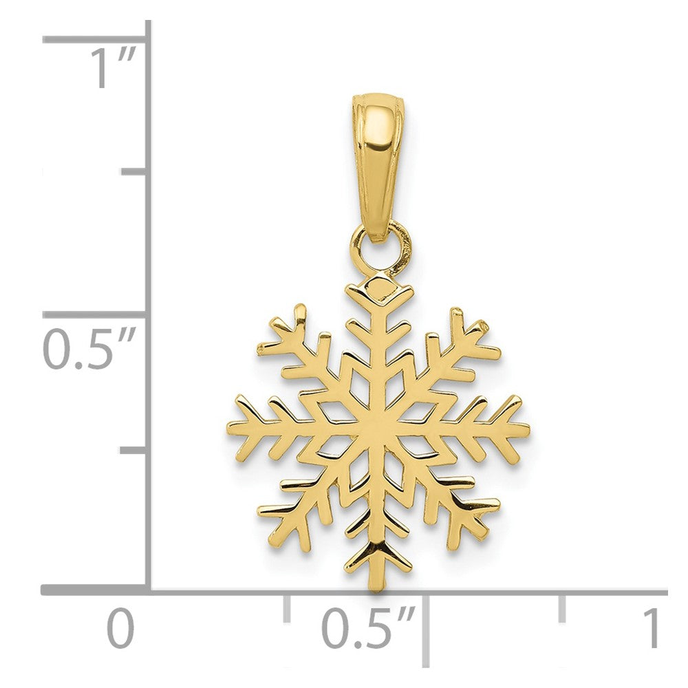 FJC Finejewelers 10 kt Yellow Gold Snowflake Charm 20 x 14 mm