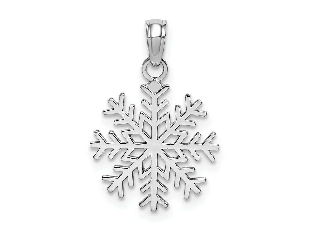 FJC Finejewelers 10 kt White Gold Themed Snowflake Charm 18 mm x 13.8 mm