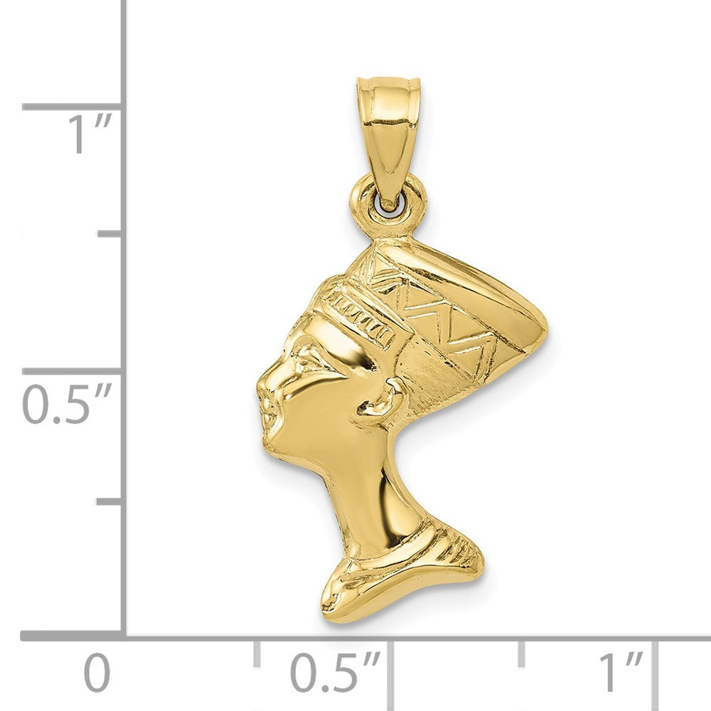 FJC Finejewelers 10 kt Yellow Gold 3-D Nefertiti Charm 26 x 14 mm