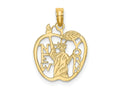 FJC Finejewelers 10 kt Yellow Gold Cut-out NEW YORK with Statue of Liberty in Apple Charm 15 x 15 mm