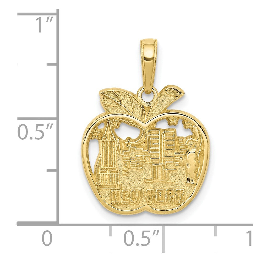 FJC Finejewelers 10 kt Yellow Gold New York City Skyline in Apple Charm 21 x 16 mm