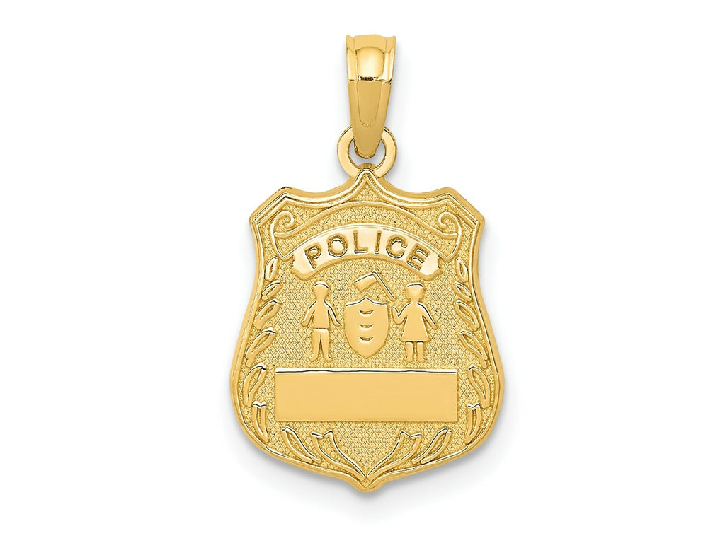 FJC Finejewelers 10 kt Yellow Gold Police Badge Charm 21 x 12 mm
