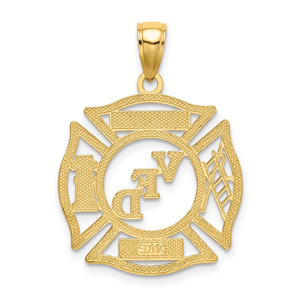 FJC Finejewelers 10 kt Yellow Gold VFD Ladies AUX Shield Charm 20 x 20 mm