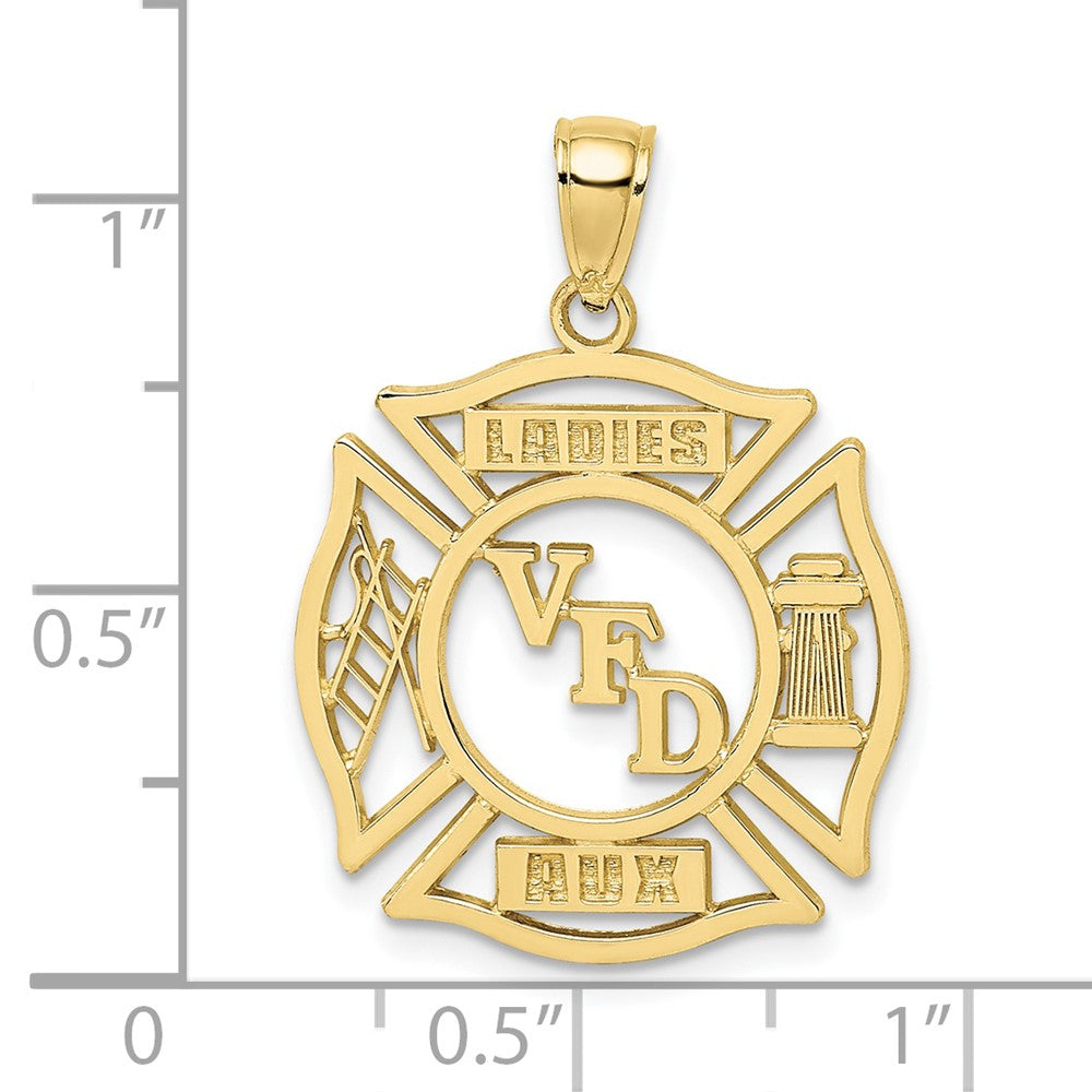 FJC Finejewelers 10 kt Yellow Gold VFD Ladies AUX Shield Charm 20 x 20 mm