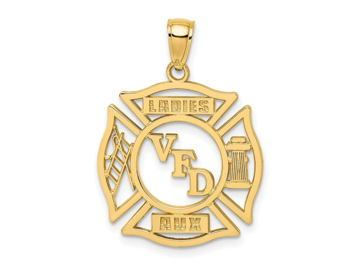 FJC Finejewelers 10 kt Yellow Gold VFD Ladies AUX Shield Charm 20 x 20 mm