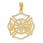 FJC Finejewelers 10 kt Yellow Gold Fireman Shield Charm 29 x 21 mm