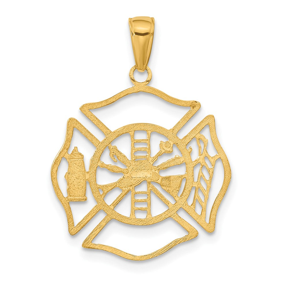 FJC Finejewelers 10 kt Yellow Gold Fireman Shield Charm 29 x 21 mm