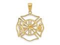 FJC Finejewelers 10 kt Yellow Gold Fireman Shield Charm 29 x 21 mm