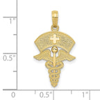 FJC Finejewelers 10 kt Yellow Gold Caduceus with Nurses Cap Charm 30 x 15 mm
