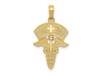 FJC Finejewelers 10 kt Yellow Gold Caduceus with Nurses Cap Charm 30 x 15 mm