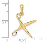 FJC Finejewelers 10 kt Yellow Gold 3-D Moveable Scissors Charm 24 x 12 mm
