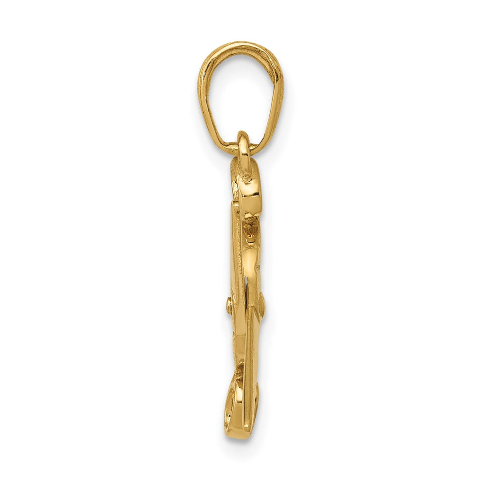 FJC Finejewelers 10 kt Yellow Gold 3-D Moveable Scissors Charm 24 x 12 mm