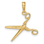 FJC Finejewelers 10 kt Yellow Gold 3-D Moveable Scissors Charm 24 x 12 mm