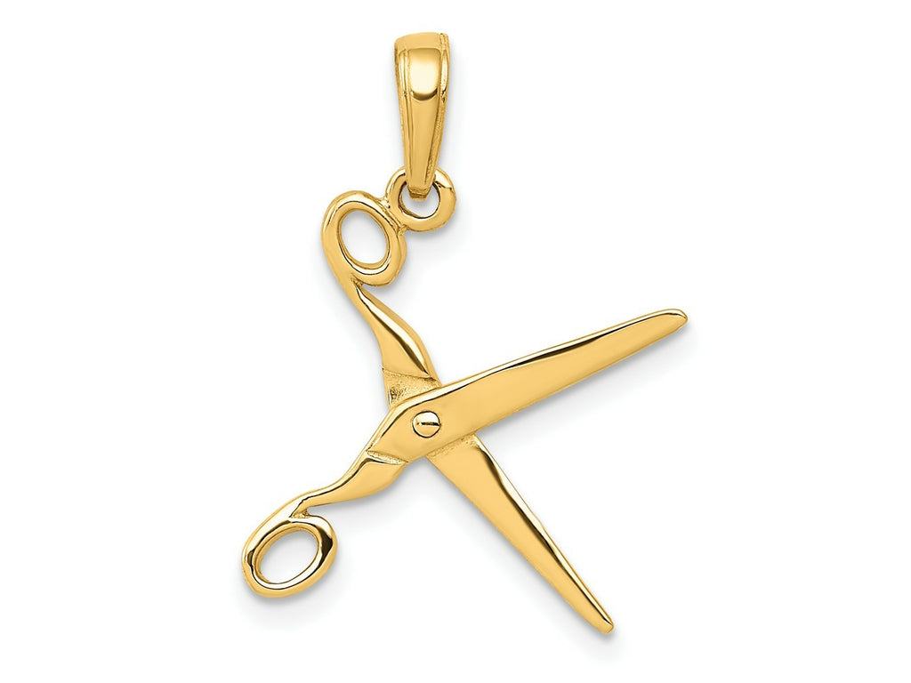 FJC Finejewelers 10 kt Yellow Gold 3-D Moveable Scissors Charm 24 x 12 mm