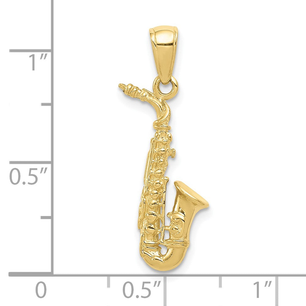 FJC Finejewelers 10 kt Yellow Gold 3-D Saxophone Charm 25 x 12 mm