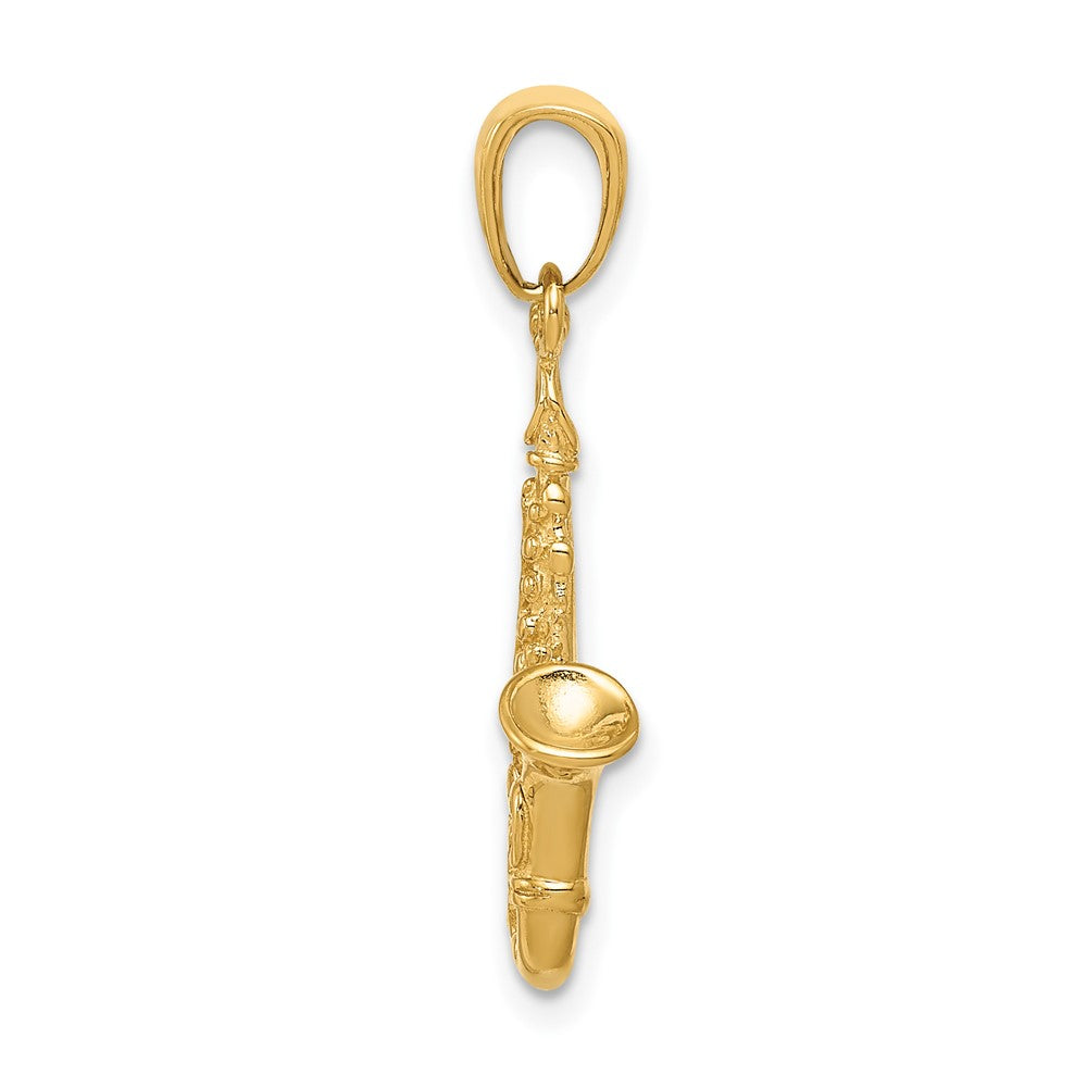FJC Finejewelers 10 kt Yellow Gold 3-D Saxophone Charm 25 x 12 mm