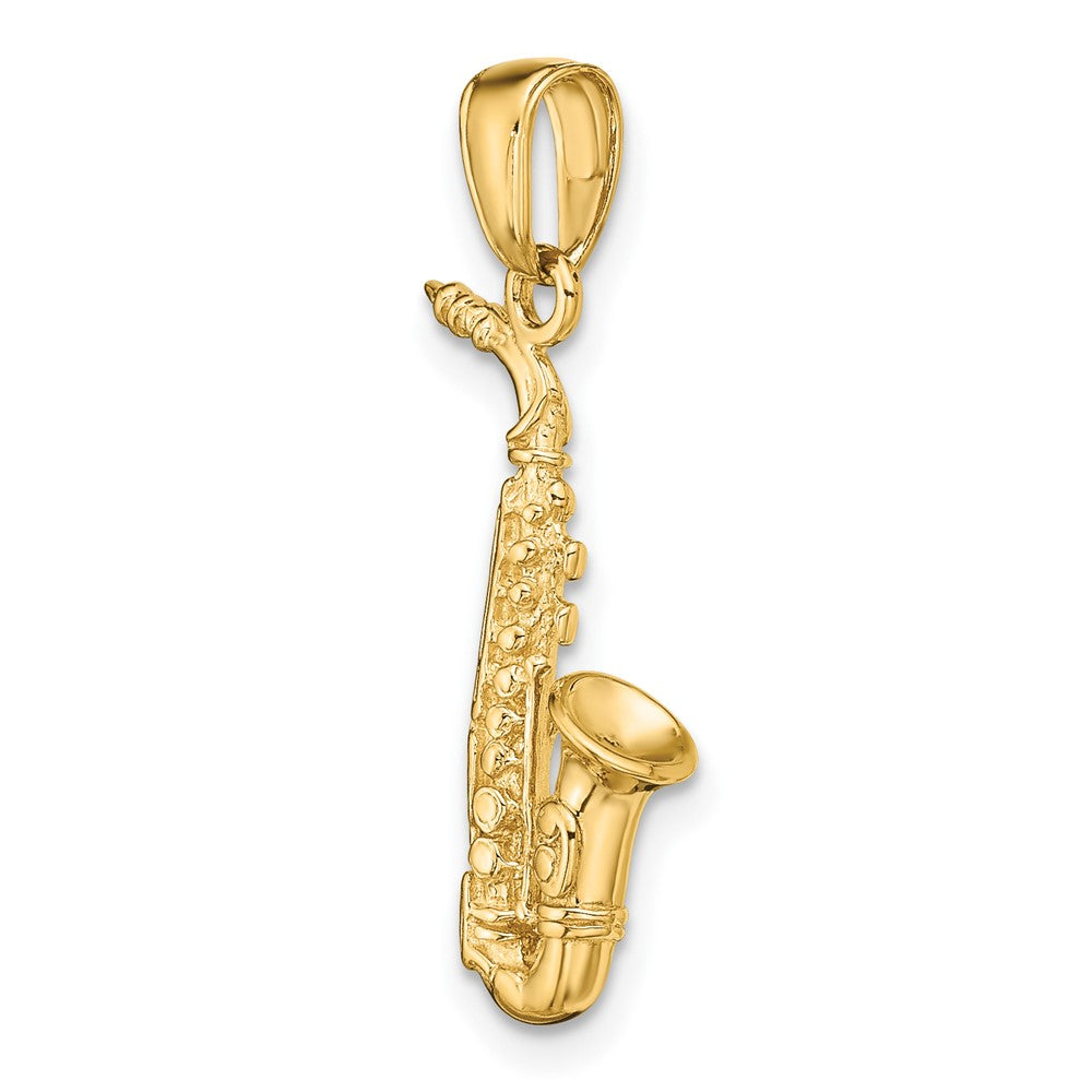 FJC Finejewelers 10 kt Yellow Gold 3-D Saxophone Charm 25 x 12 mm