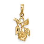 FJC Finejewelers 10 kt Yellow Gold Rose Charm 24 x 10 mm