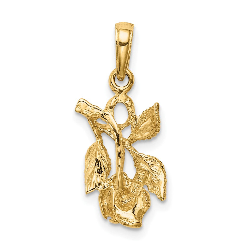 FJC Finejewelers 10 kt Yellow Gold Rose Charm 24 x 10 mm