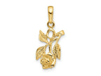 FJC Finejewelers 10 kt Yellow Gold Rose Charm 24 x 10 mm