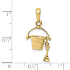 FJC Finejewelers 10 kt Yellow Gold 3-D Beach Bucket with Shovel Charm 21 x 12 mm