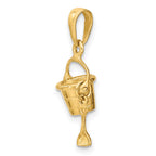 FJC Finejewelers 10 kt Yellow Gold 3-D Beach Bucket with Shovel Charm 21 x 12 mm
