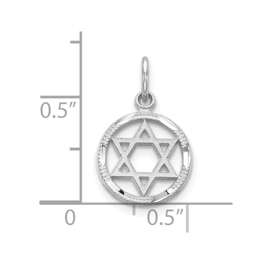 FJC Finejewelers 10 kt White Gold Themed Star Of David Charm 18 mm