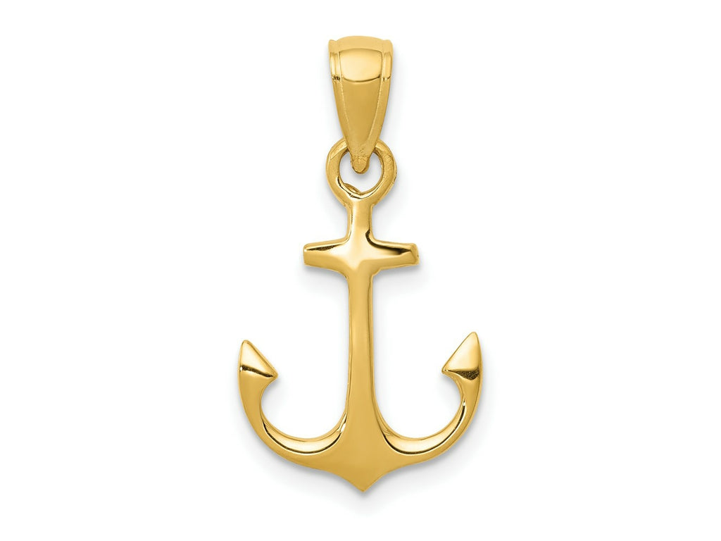 FJC Finejewelers 10 kt Yellow Gold Anchor Charm 24 x 13 mm