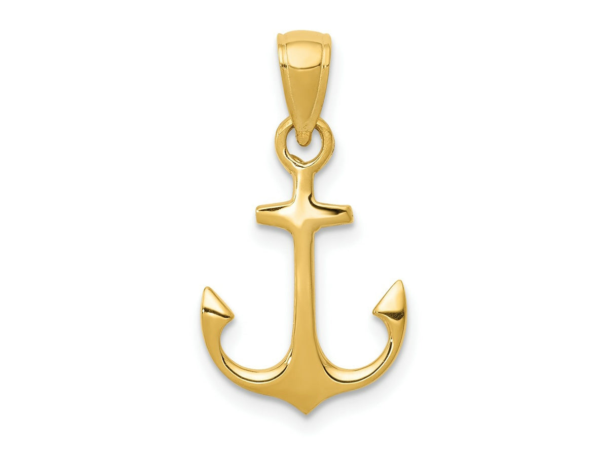 FJC Finejewelers 10 kt Yellow Gold Anchor Charm 24 x 13 mm