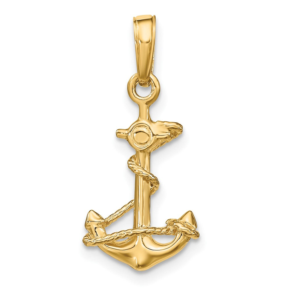 FJC Finejewelers 10 kt Yellow Gold 3-D Anchor with Rope Charm 22 x 11 mm