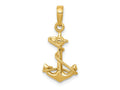 FJC Finejewelers 10 kt Yellow Gold 3-D Anchor with Rope Charm 22 x 11 mm
