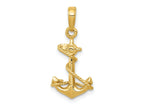 FJC Finejewelers 10 kt Yellow Gold 3-D Anchor with Rope Charm 22 x 11 mm