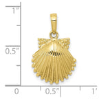FJC Finejewelers 10 kt Yellow Gold Scallop Shell Charm 22 x 15 mm