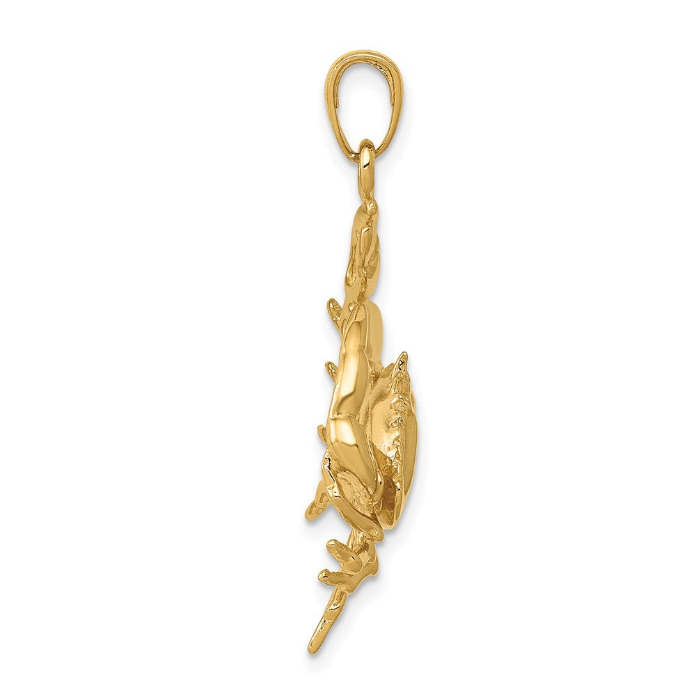 FJC Finejewelers 10 kt Yellow Gold Stone Crab with Claw Extended Charm 31 x 23 mm