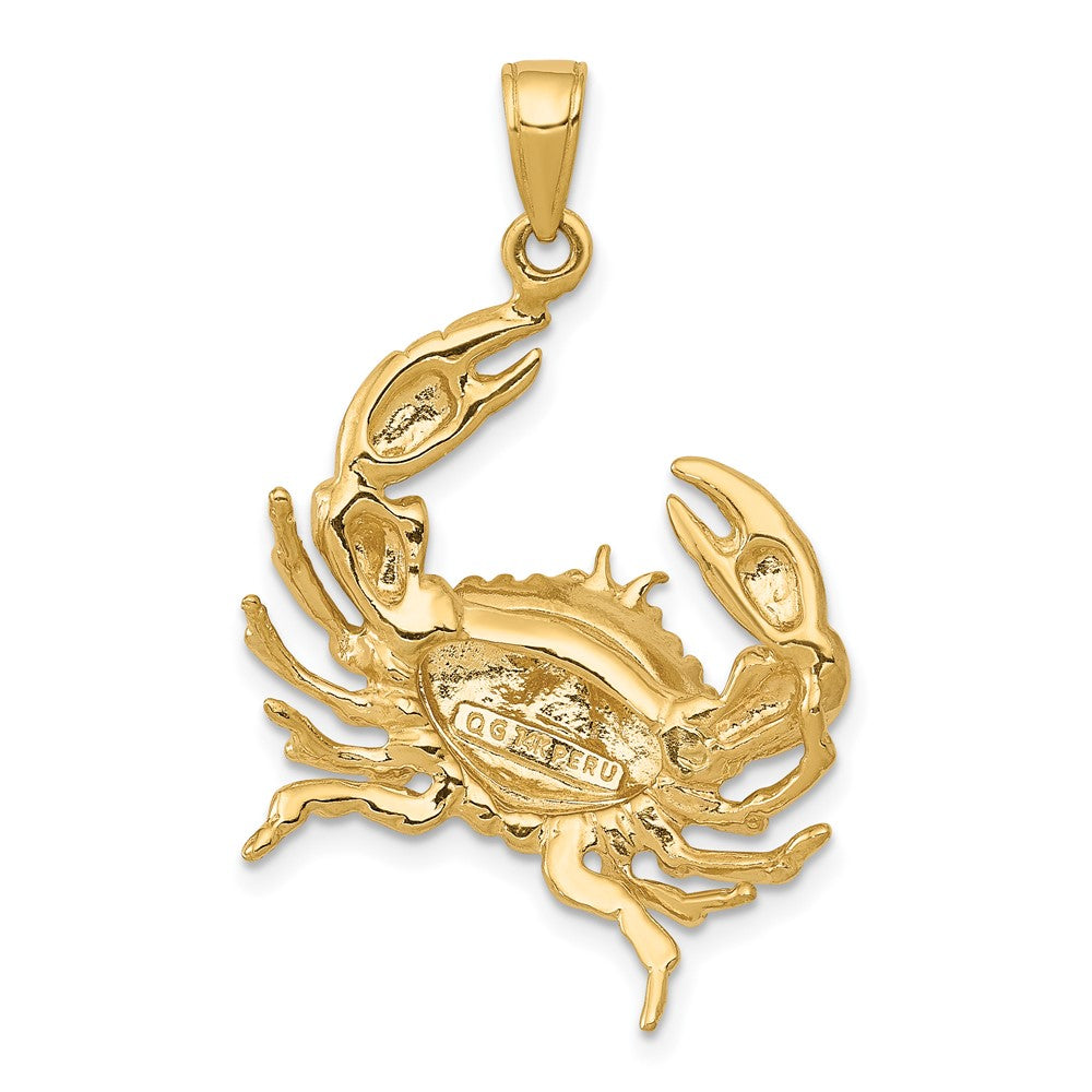 FJC Finejewelers 10 kt Yellow Gold Stone Crab with Claw Extended Charm 31 x 23 mm