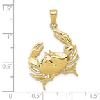 FJC Finejewelers 10 kt Yellow Gold Stone Crab with Claw Extended Charm 31 x 23 mm