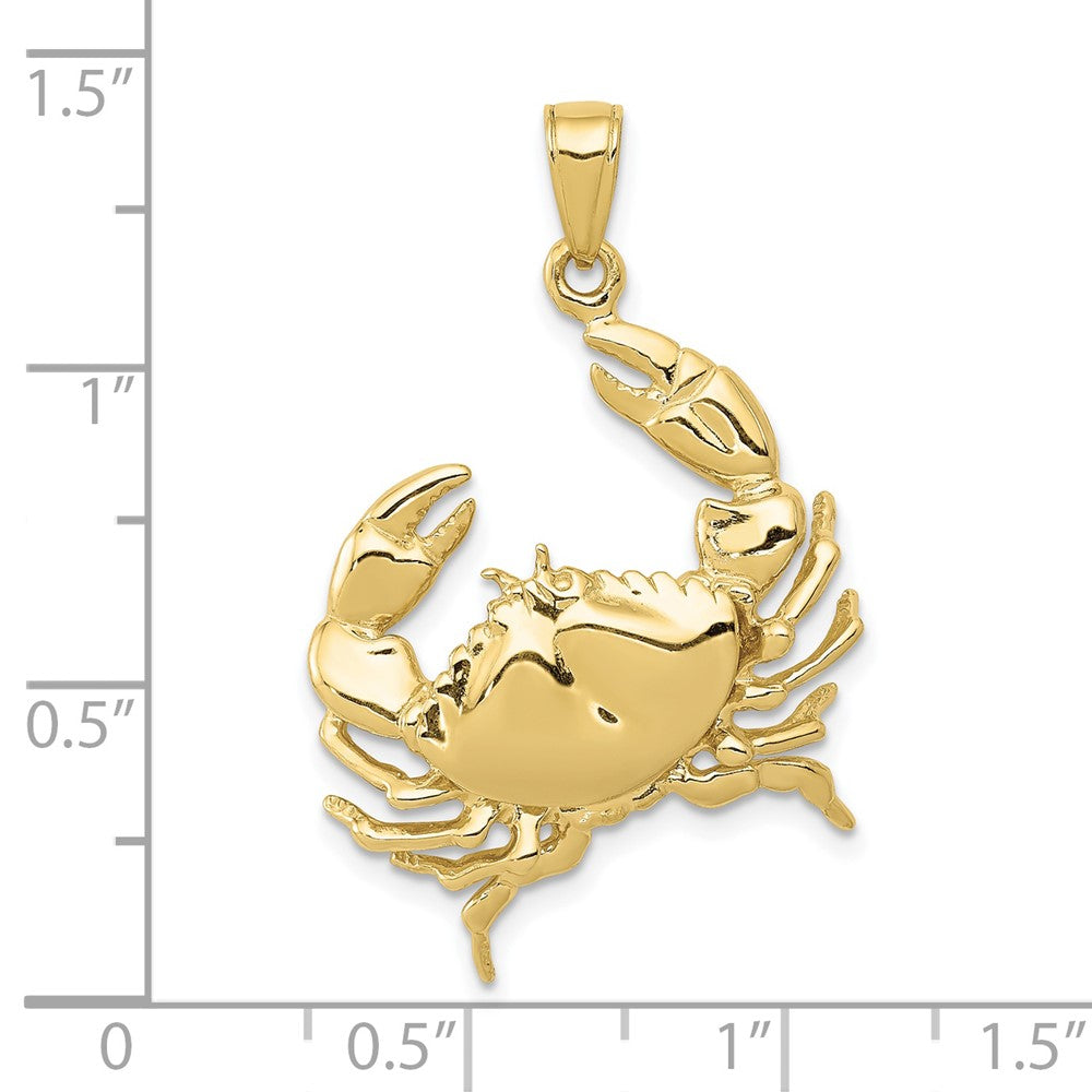 FJC Finejewelers 10 kt Yellow Gold Stone Crab with Claw Extended Charm 31 x 23 mm