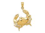 FJC Finejewelers 10 kt Yellow Gold Stone Crab with Claw Extended Charm 31 x 23 mm