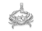 FJC Finejewelers 10 kt White Gold Themed 2-D Blue Crab Charm 15 mm x 18.1 mm