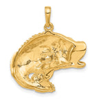 FJC Finejewelers 10 kt Yellow Gold Bass Fish Jumping Charm 30 x 27 mm
