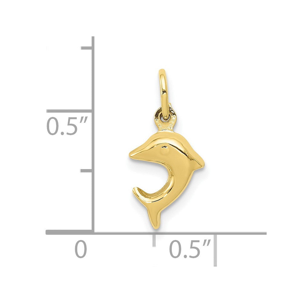 FJC Finejewelers 10 kt Yellow Gold Dolphin Charm 16 x 7 mm