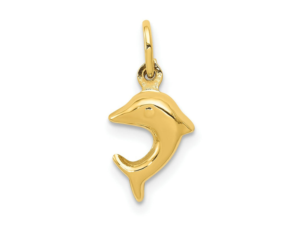 FJC Finejewelers 10 kt Yellow Gold Dolphin Charm 16 x 7 mm