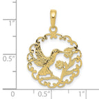 FJC Finejewelers 10 kt Yellow Gold Hummingbird in Round Frame Charm 27 x 20 mm