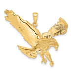 FJC Finejewelers 10 kt Yellow Gold Textured Eagle Landing Charm 31 x 38 mm