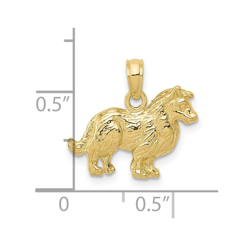 FJC Finejewelers 10 kt Yellow Gold Collie Dog Charm 15 x 17 mm