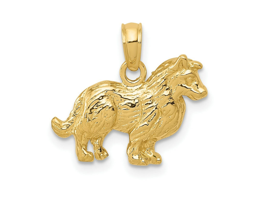 FJC Finejewelers 10 kt Yellow Gold Collie Dog Charm 15 x 17 mm